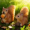  2PCS   Sculptures Resin Garden Animal Statue   Figurine Decor for Outdoor Patio Lawn Yard Ornaments 