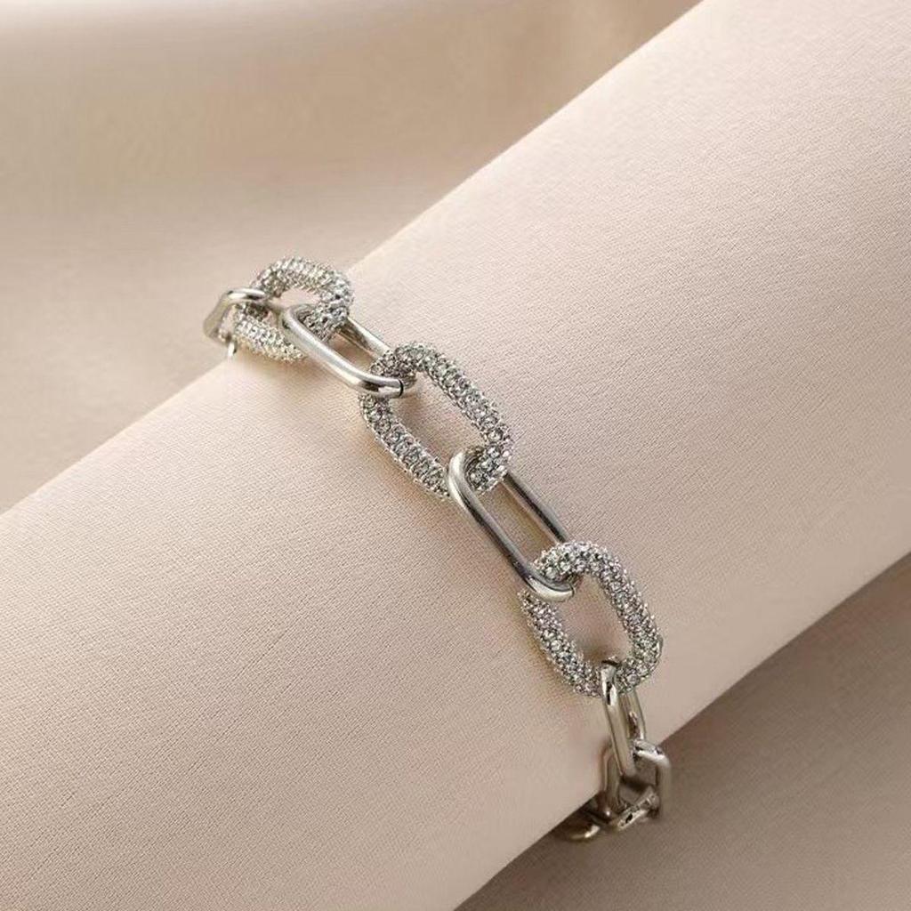 Pulsera Ovalada de Pedrería Europea y Americana: Joyería Esencial Diaria, Simple, de Moda, Versátil