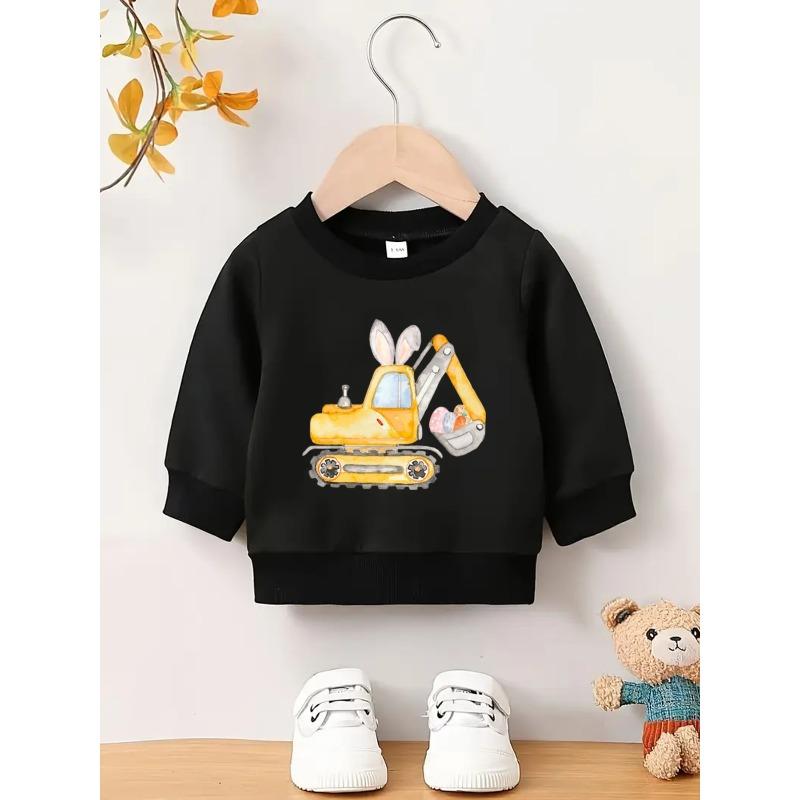 Kids Sweatshirt Cute Printed Pattern Baby Comfortable and Simple Round Neck Hoodie