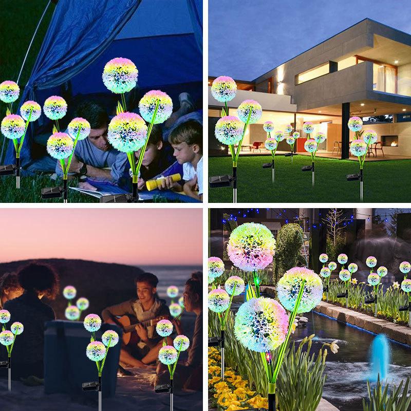 Outdoor Solar Löwenzahnlicht mit 2 Modi Solar-Gartenleuchten IP65 Wasserdicht Dekorationslicht für Garten Rasen Hof Hochzeit