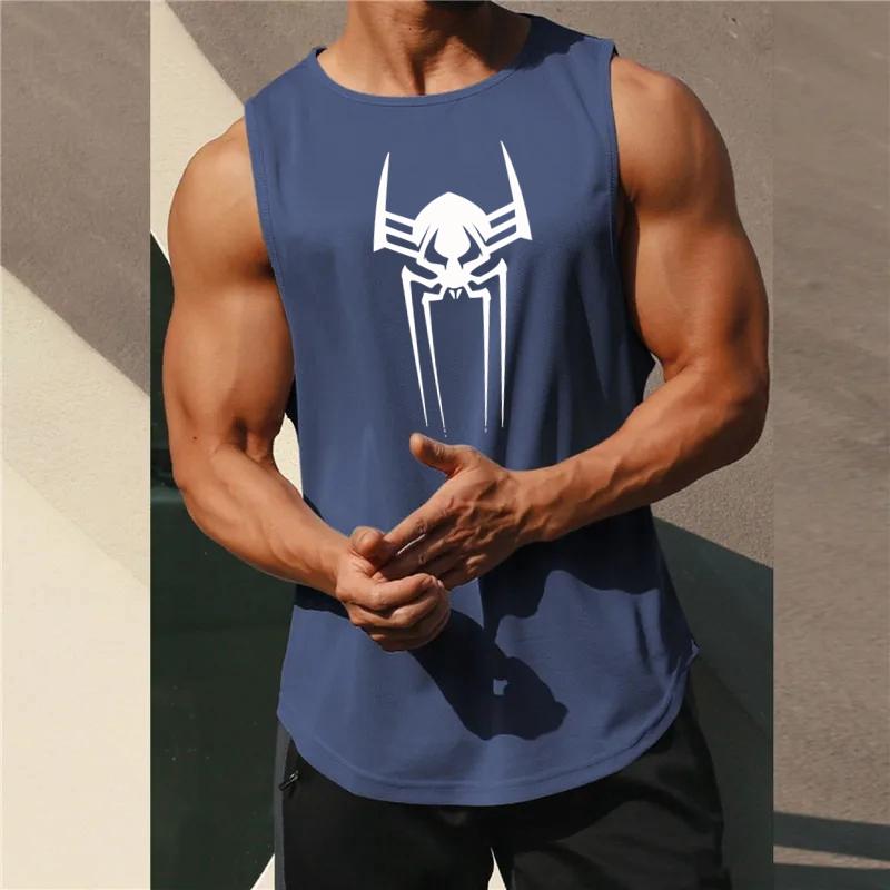 Sommer Herreklær Gym Tank Topper Basketball Sportsklær Hurtigtørkende T-skjorte uten erme Trening Fitness Vest Pustende Singlets