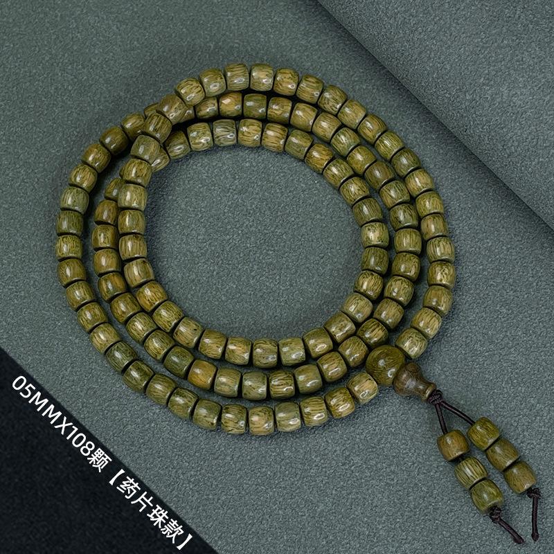 Argentina old material submerged green sandalwood bracelet sandalwood wooden cultural toy bracelet men's and women's jewelry buddhist beads