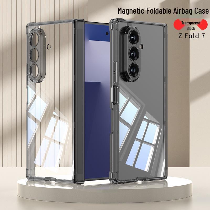 Samsung Z Fold7 Magnetic Airbag Case with Minimalist Style - Transparent, Full Hinge Coverage, for Men and Women