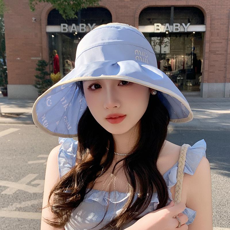 Summer Double-sided Can Wear Sunshade Sunscreen Breathable Large Brim Bucket Hat Women