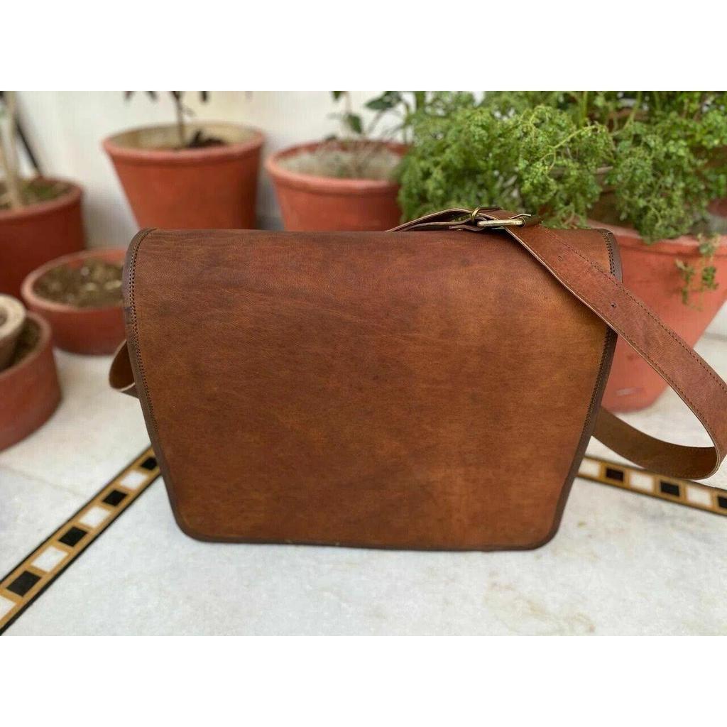 Leather Vintage Laptop Messenger Handmade Briefcase Bag Satchel Men's Handmade