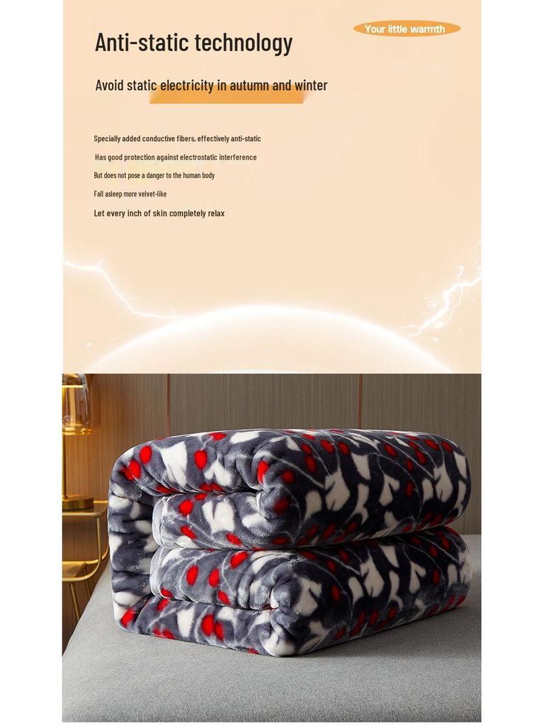 G5Z Winter Thickened Flannel Blanket – Coral Warm Single Dorm Bed Sheet Blanket