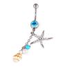 Chirurgischer Stahl Seestern Muschel Körper Nabel Bauchring Knopf Piercing Bar