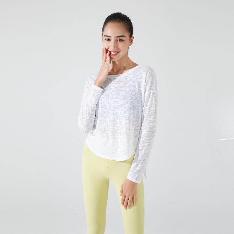 Women's Long Sleeve Yoga Athletic Casual Blouse Top