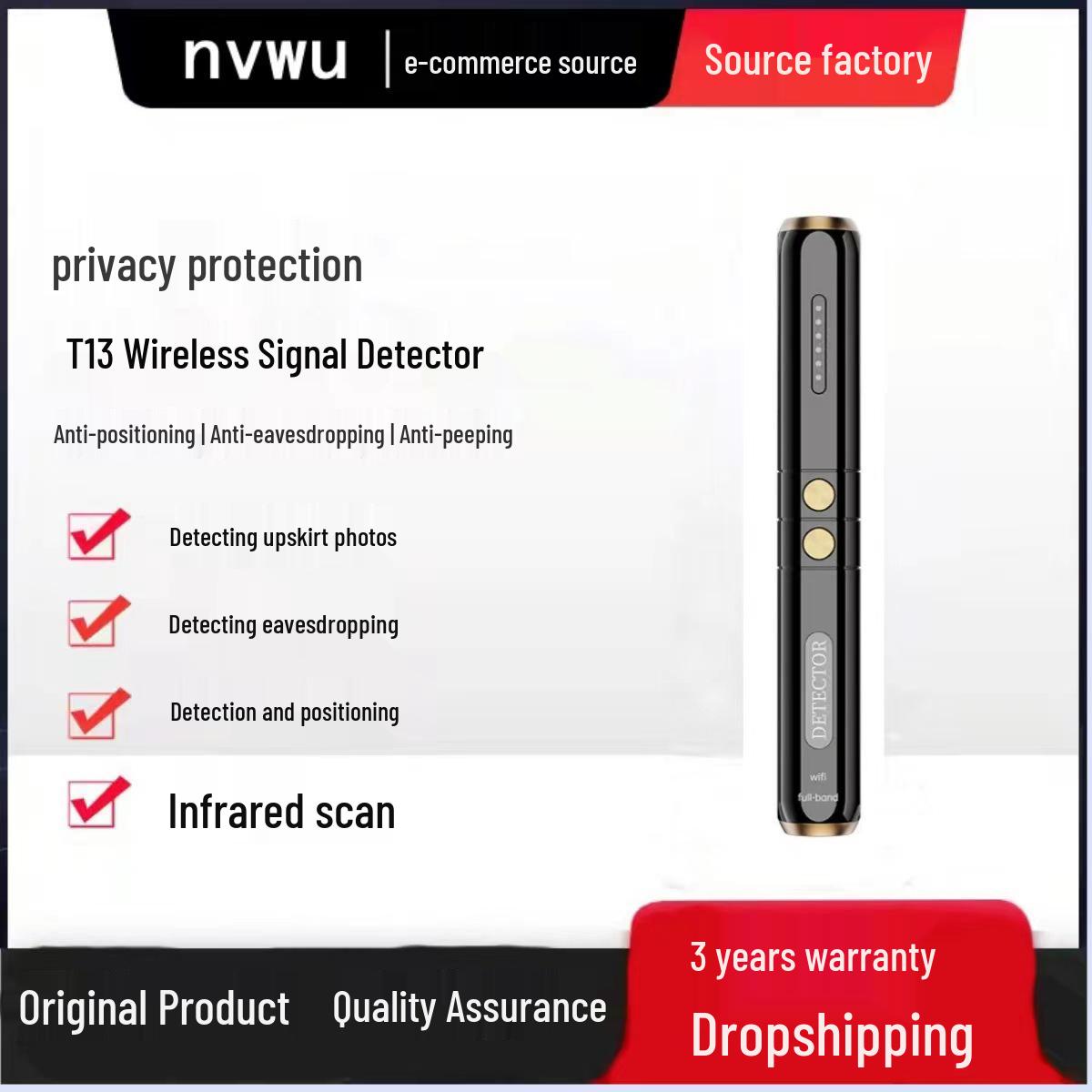 T13 Wireless Detector: Camera, Signal & GPS Anti-Surveillance Device 132*19