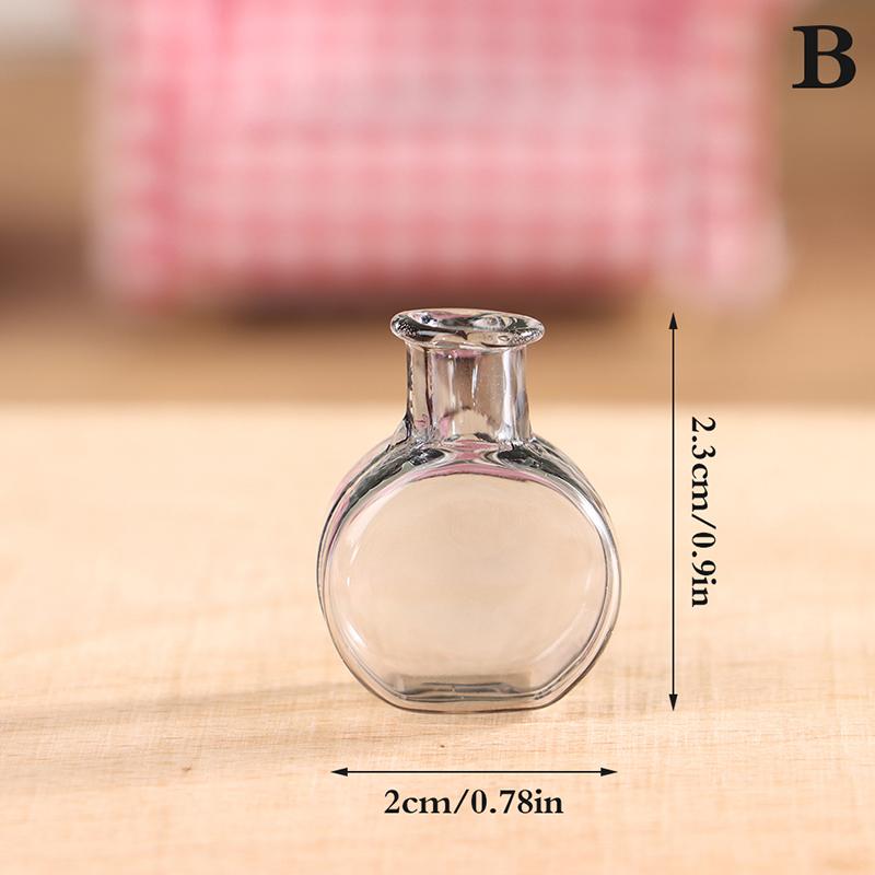 24 Styles 1/12 Lovely Miniature Dollhouse Glass Vase Mini Flower Vase for Doll House Furniture Decoration Accessories