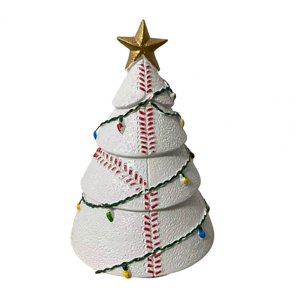 Tisch-Weihnachtsbaum Hochwertiger Weihnachtsbaum Handgefertigte Weihnachtsbaum-Figur im Sportball-Design mit Kunstleder