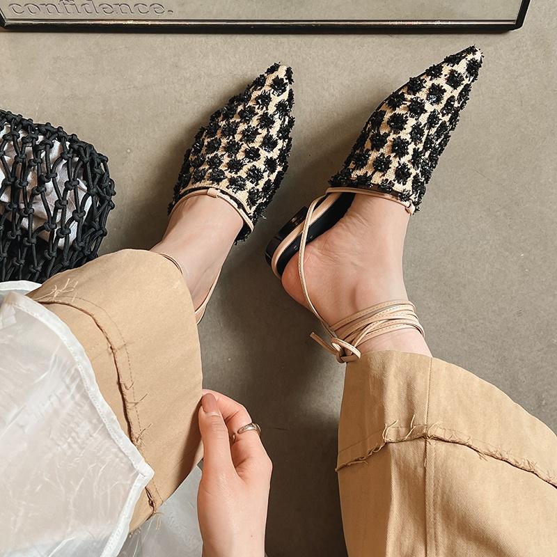 Fashion Women Shoes 2025 Newest Genuine Leather Ankle Strap Sandals Flats Heels Summer Daily Casual Comfort Shoes Woman Mules Sandals