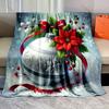 Christmas Ball Flowers Print Blanket Warm Soft Fluffy Kids Adults Sofa Bed Throw Blanket for Home Camping Christmas Gifts