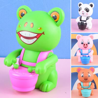 Exquisiter Panda-Frosch-Entertainment-Taschenfüller, Musiktrommel-Spielzeug, Tier, Uhrwerk, Kindergartenkinder