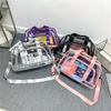 1pcs Transparent Travel Bag Large Capacity Clear PVC Travel Gym Storage Bag Multifunctional Handheld Luggage Pouch