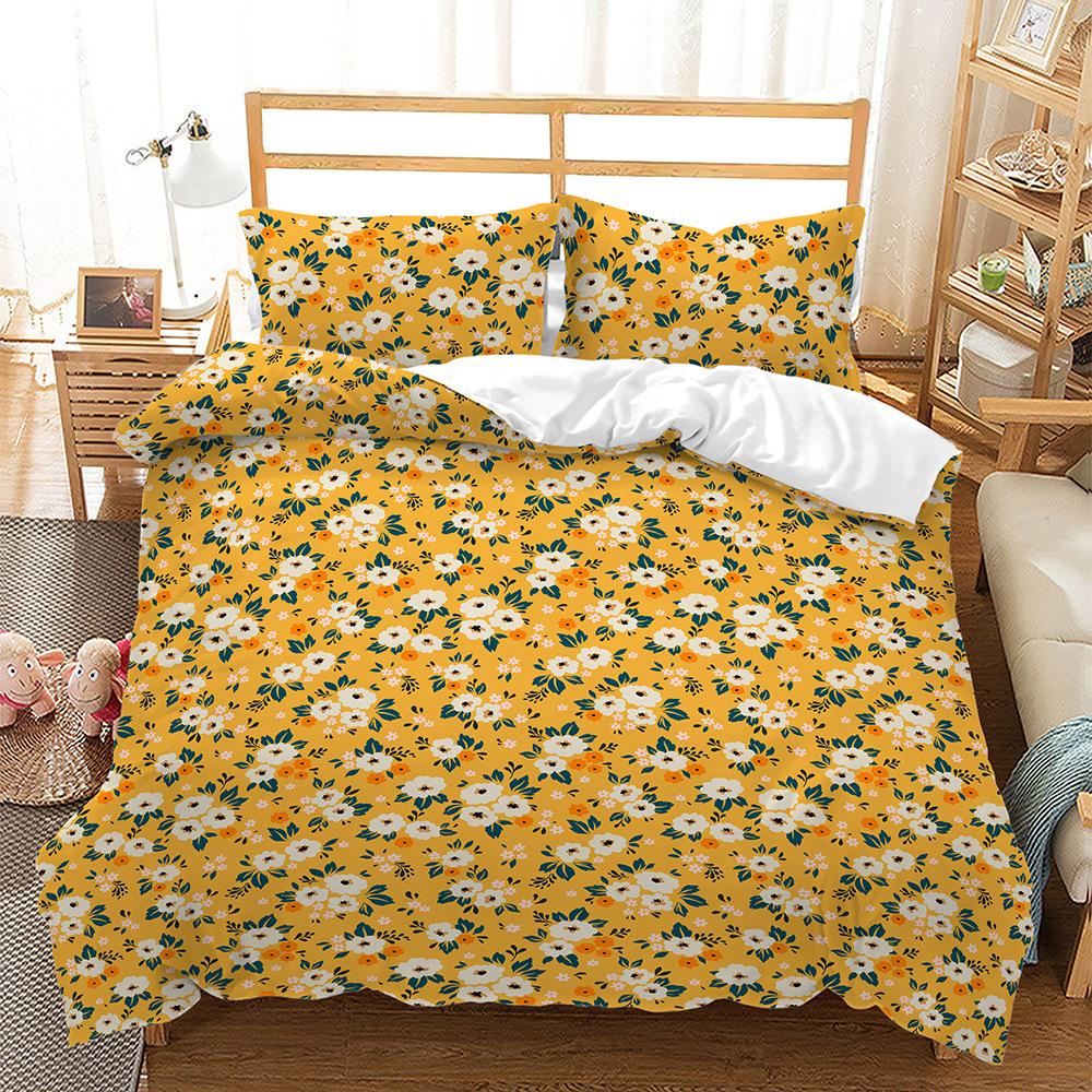 Quilt Cover Flower Floral Series Fresh 3D Quilt Cover Three-Piece Digital Kit