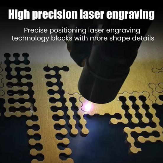 Wooden Fractal Tray Jigsaw Puzzle with Frame Reverse Thinking Impossible Difficult Puzzle Challenge Game Kids Adults Educational Irregular Puzzle Toy