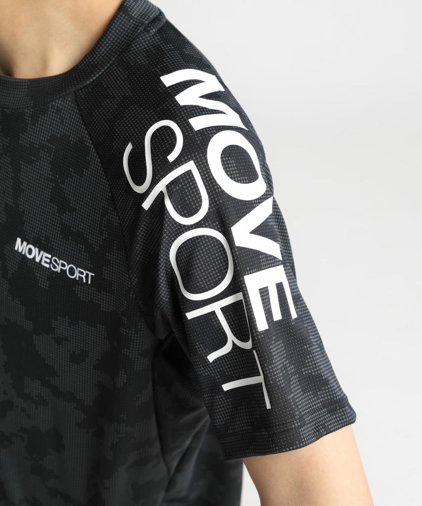 Move Sports Descente Short Sleeve UV Training Size M Men's T-Shirt, Protection, Sweat-Wicking, Quick-Drying, Stretch, Shirt, DX-C2854AZ, Black,
