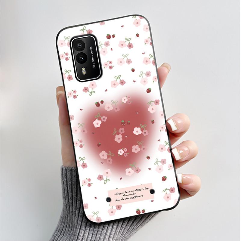 Printed Phone Case For Nokia XR21 Coque Capa Soft Silicone Black Shell Cover Cute Flower Cartoon Casing Fundas