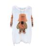 Plus Size Women's Summer Bear Print Knitted Two-Piece Shorts Suit