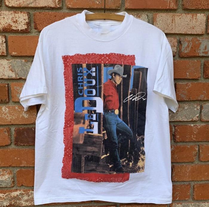 

90s Vtg Chris Ledoux Country 1995 Tour White Size S5XL Unisex TShirt For Fans Unisex T-Shirt XXL