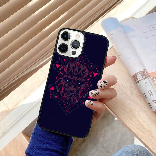 Japanese Oni Hannya Demon Mask Phone Case Cover For iPhone 17 Air 15 16e Pro Max 14 13 12 11 Pro Max Plus Shell