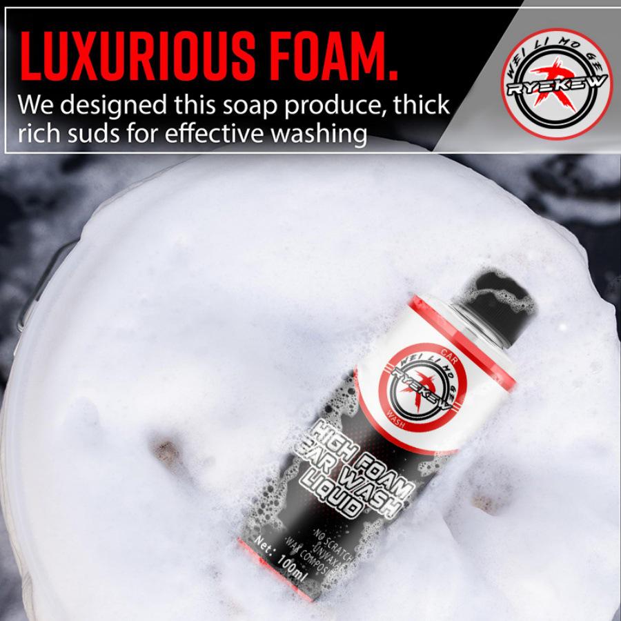 Ryekew High-Concentration Foam Car Wash Liquid with Wax for Paint Decontamination and Polishing