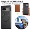 Cell Phone Case Compatible with MagSafe for Google Pixel 7a,PU Leather Coated PC+TPU Cover