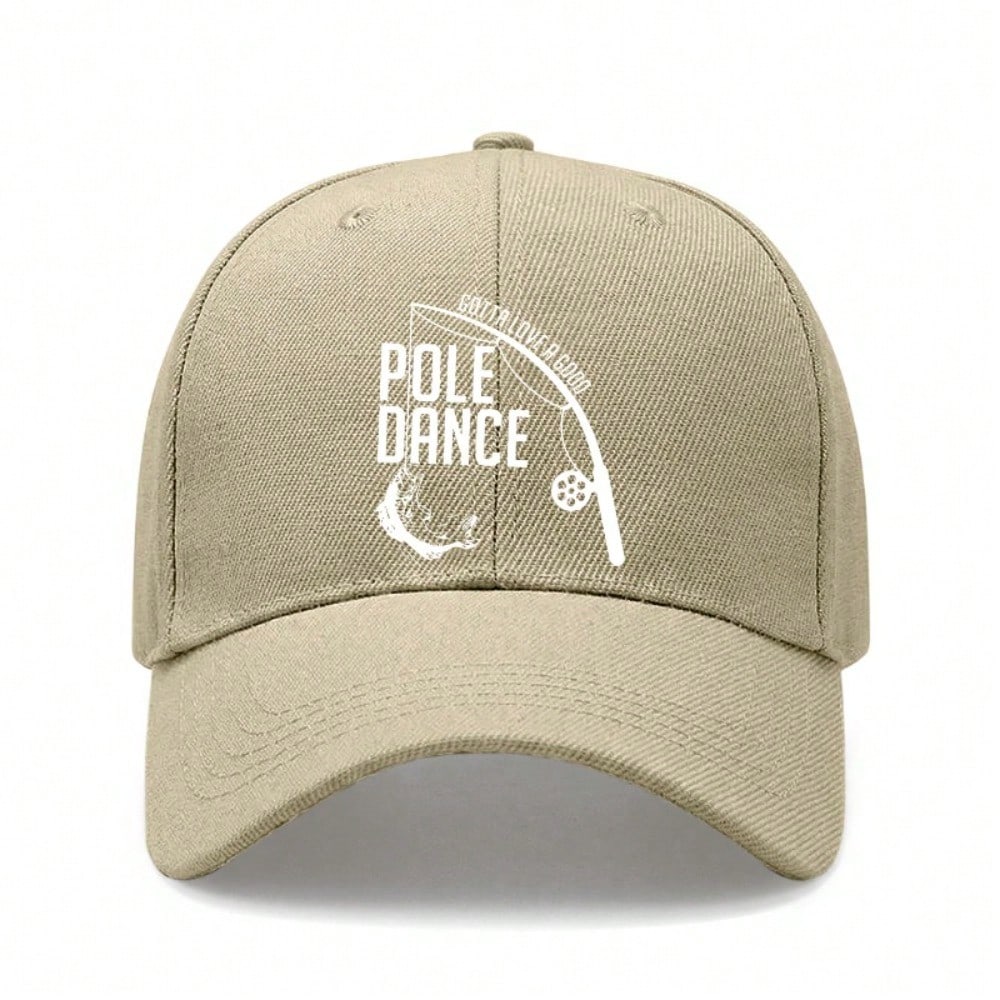 Fishing Lover Baseball Cap - "Pole Dance" Graphic Print Polyester Adjustable Breathable Casual Outdoor Sports Hat For Men Women