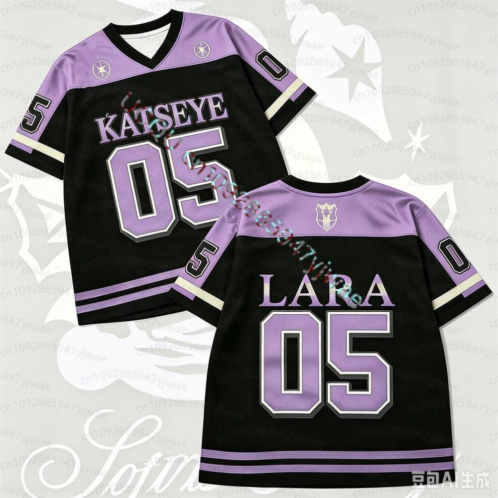 KATSEYE Konzert Unisex Trikot Locker Modisch Yoonchae Lara&Sophia Daniela Fans T-Shirt Sommer