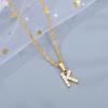 Cubic Zirconia Initial Letter Pendant Necklaces For Women Stainless Steel Gold Color Chain Alphabet Chokers Jewelry Accessories