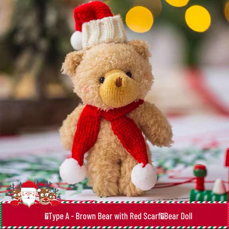 Christmas Floral Teddy Bear Scarf Pendant - Cute DIY Apparel Gift