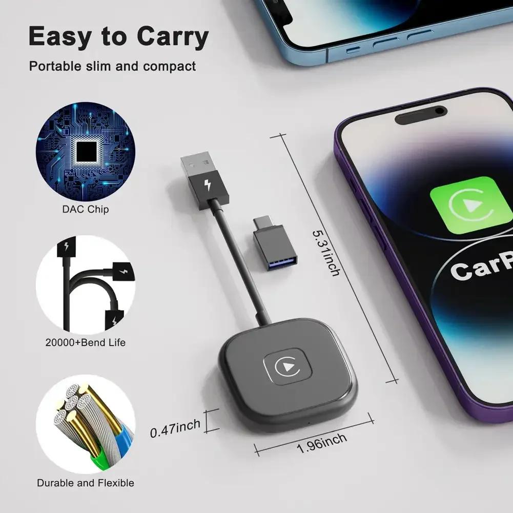 Wireless CarPlay for Apple Iphone Auto 2 In 1 Box Wireless Adapter Spotify For Mazda Toyota Mercedes Peugeot Volvo