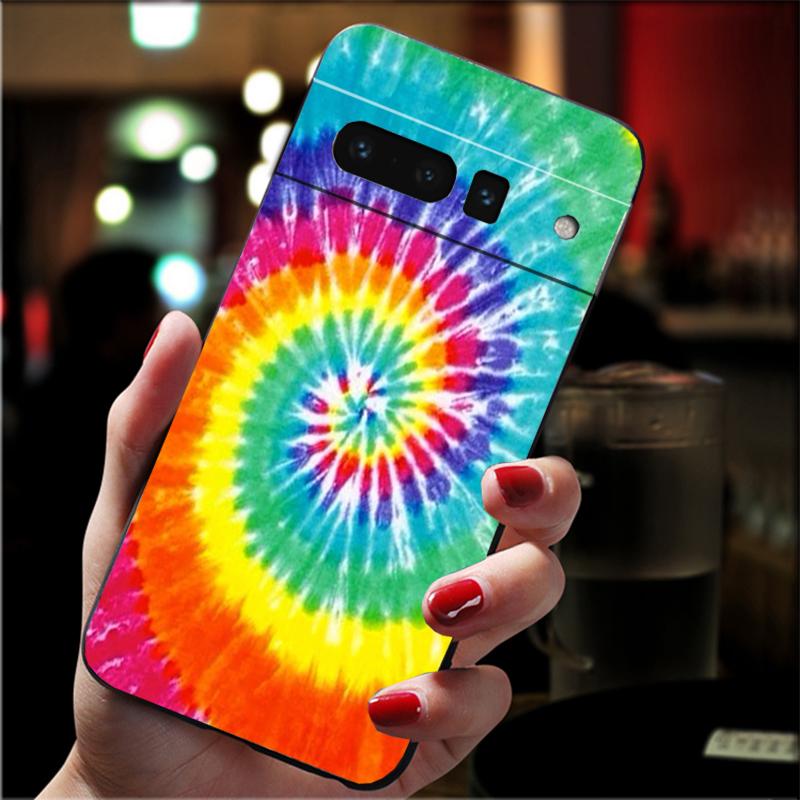 

Phone Case For Google Pixel 10 9 Pro XL 9A 8 7 6 Pro Pixel 8A 7A 6A Pixel 8 7 6 5 Tie Dye Pattern Batik Rainbow Google Pixel 9