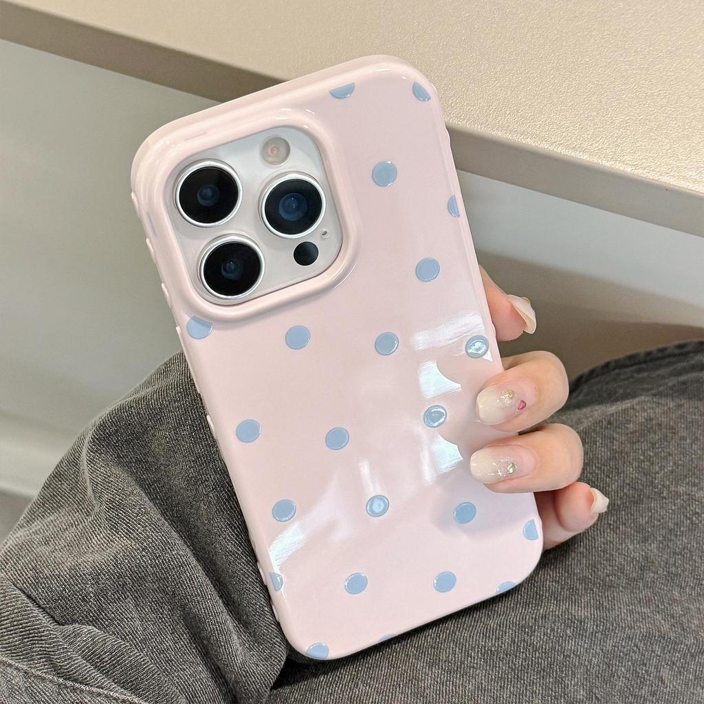Kreatives blaues Polka-Dot-Handyhülle für iPhone 17 und iPhone 17 Pro Max