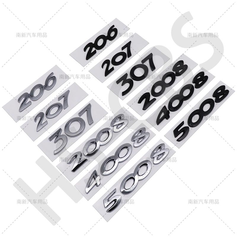 SQOB1 ABS 206 207 301 308 Rear Trunk Logo 307 508 3008 2008 4008 5008 Emblem Badge For Peugeot Car Styling Tailgate Emblem Stickers