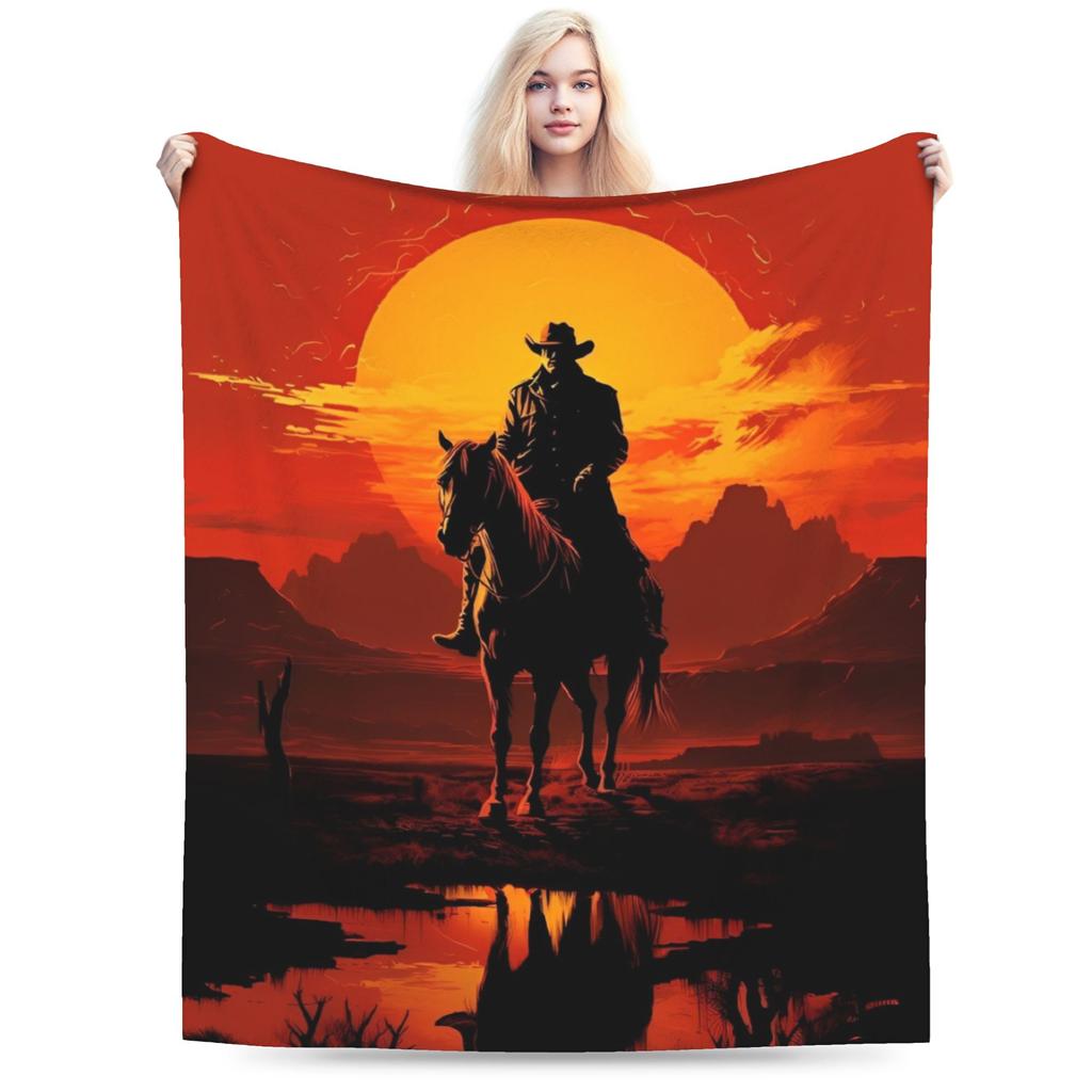 Arthur Morgan Baby Mädchen Gestrickte Decke Flanell RDR2 Spiel Super Warme Überwurfdecke für Draußen Reisen Schlafzimmer Steppdecke