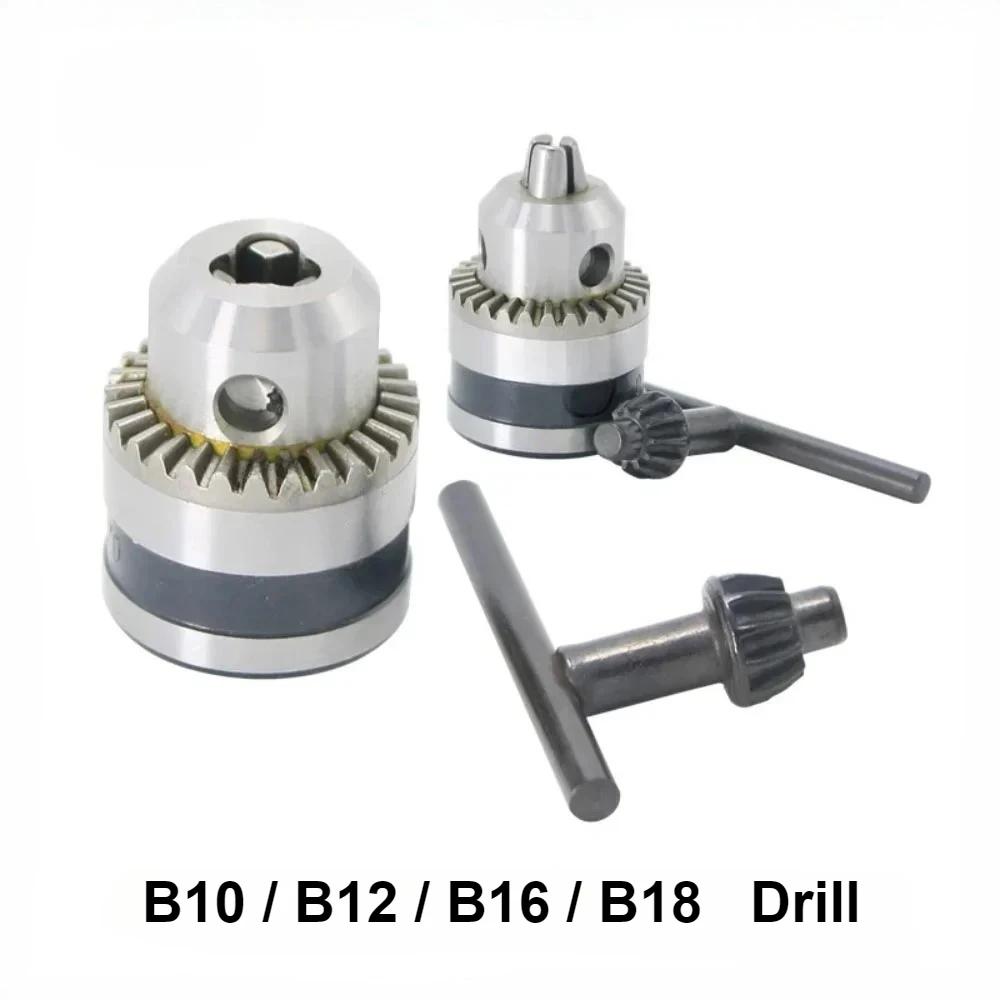 B10 B12 B16 B18 Drill Chuck Rotation Clamping Tool Morse Drill Chuck MT1 MT2 MT3 MT4 Tool Holder 1pcs Wrench + 1pcs Drill Chuck