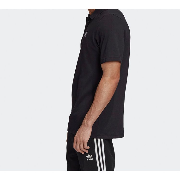 Adidas Originals Trefoil Casual Sports Short Sleeve Polo Men Tops Black GD2551