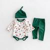 2025 Christmas Hooded Sleeveless Romper for Babies - Cute Design for Boys and Girls