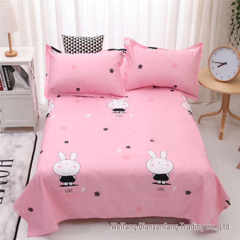 Soft and Skin-friendly Single Print Duvet Cover & Brushed Bed Sheet - 1.5 Meter