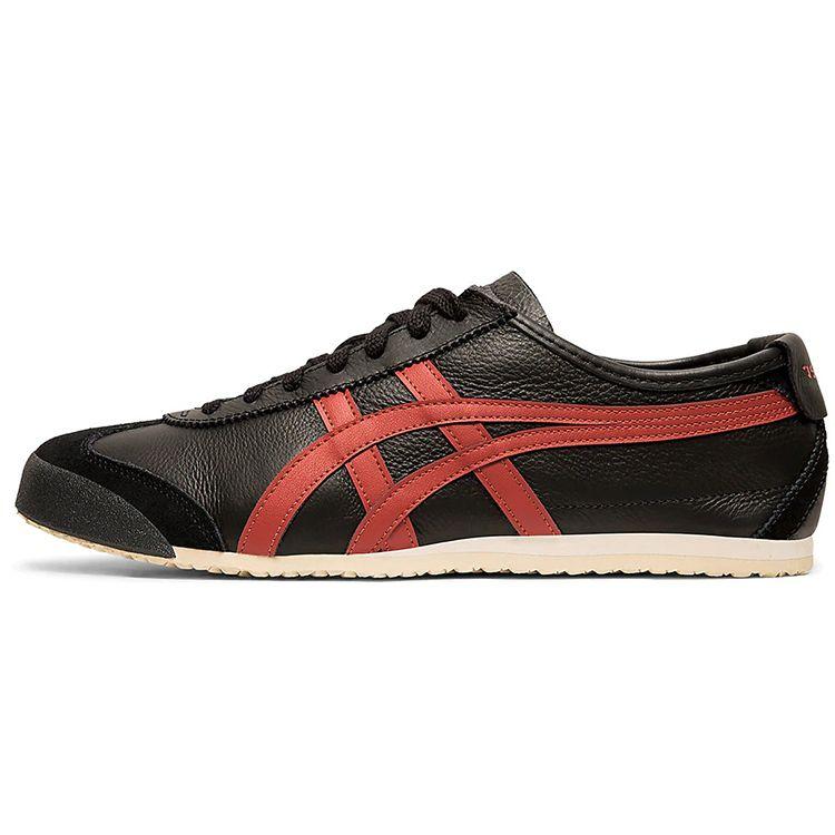 

Onitsuka Tiger Unisex Mexico 66 Black Burnt Red Leather Lace-Up Sneakers 1183A201-002 36