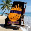 Custom Name Personalized Los Angeles Lakers Basketball Print Beach Towel, for Trip Camping Beach Party Home Decor, Birthday Gift for Family & Friends