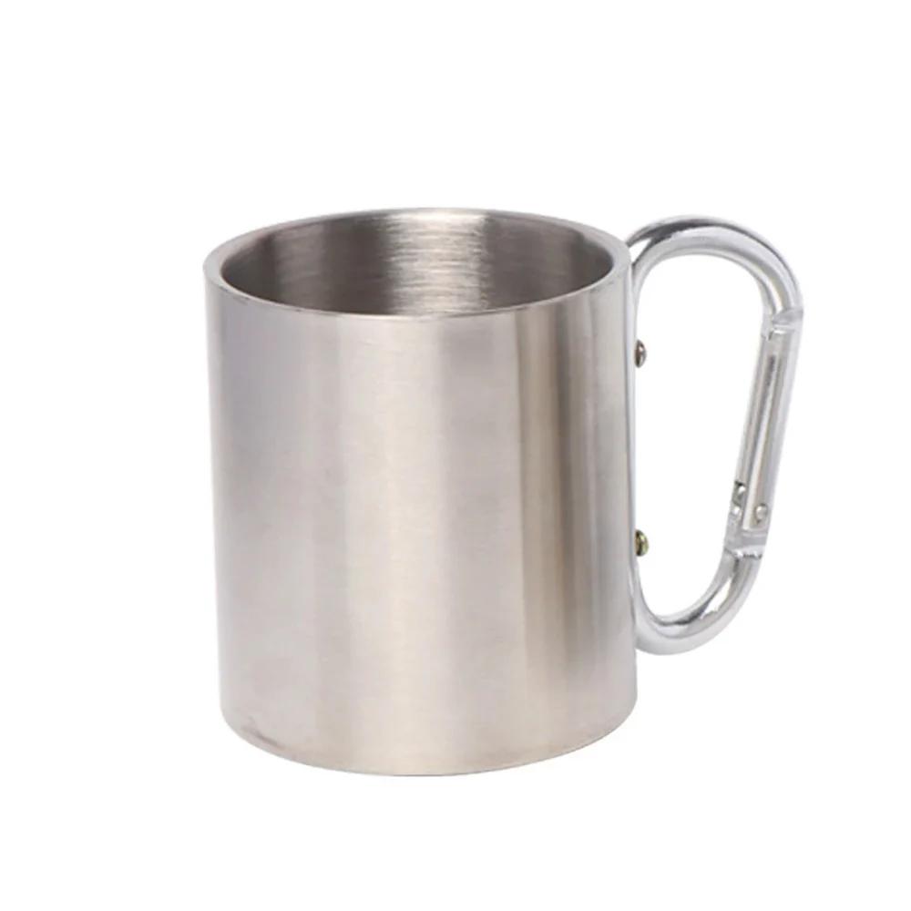 

Stainless Steel Double-layer Cups with Mountain Climbing Buckle for Hiking Outdoor Sports Camping Heat Insulation Portable Mugs 300ml