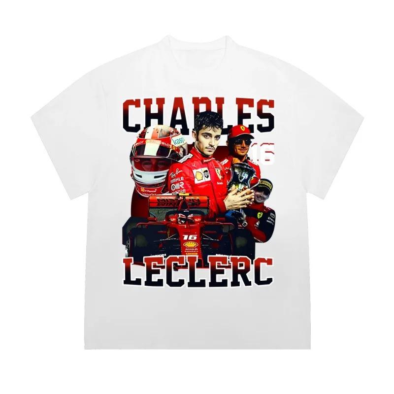 Футболка MADARTIST Charles Leclerc F1 Racer Vintage Washed с коротким рукавом L