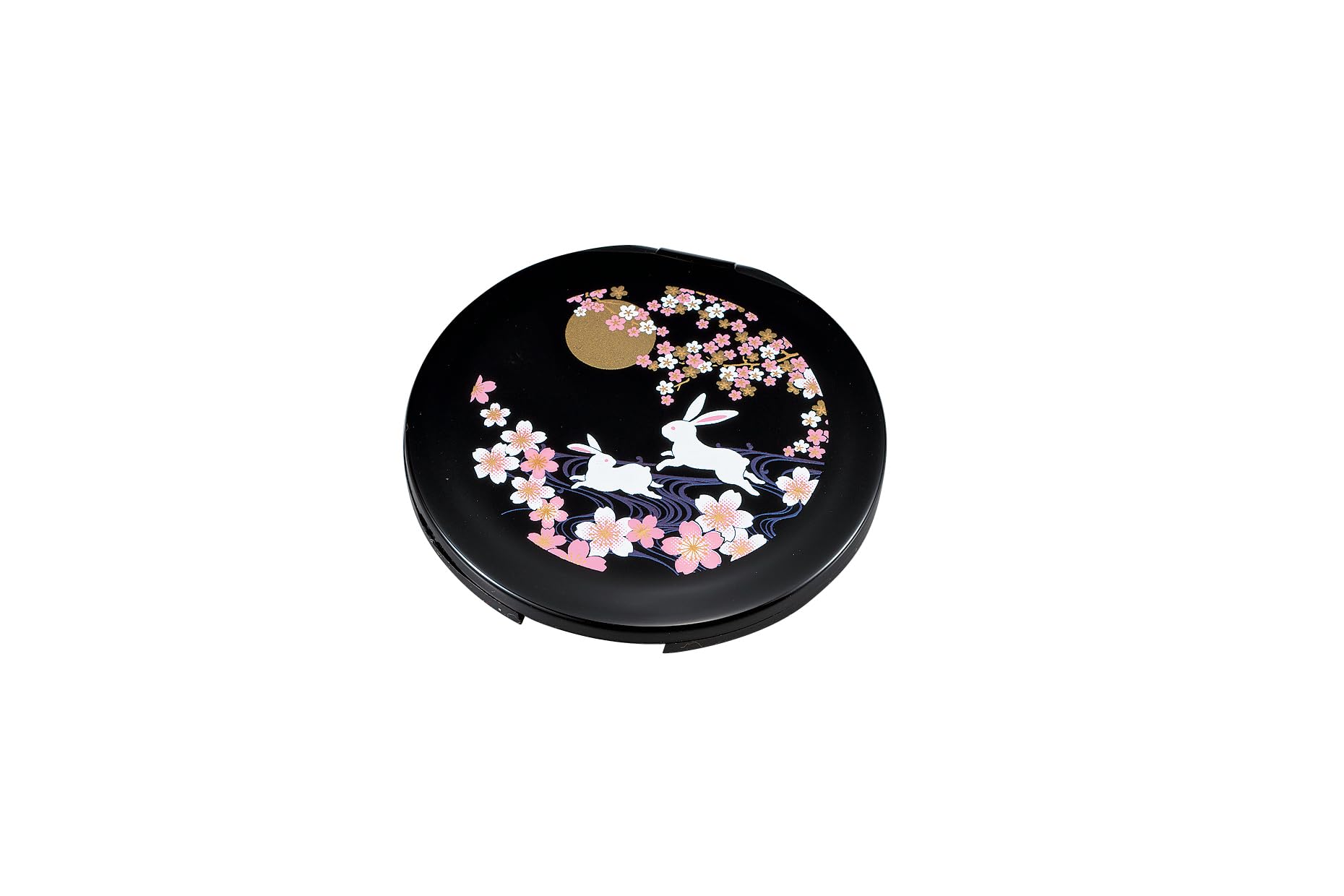 

Nakaya Brothers Trading Co., Ltd. Yamanaka Lacquerware Round Compact Mirror (with Magnifying Glass) Black Moon Rabbit 37-0110