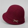 Wool Mother Hat Lady Autumn and Winter New Top Hat French Elegant Retro Bucket Hat Basin Hat