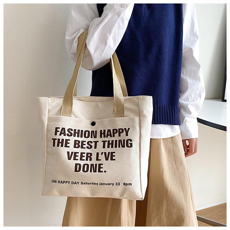 40000KM Retro Style Canvas Bag, Artistic Style, Shoulder Bag, Versatile Commuter Tote Bag