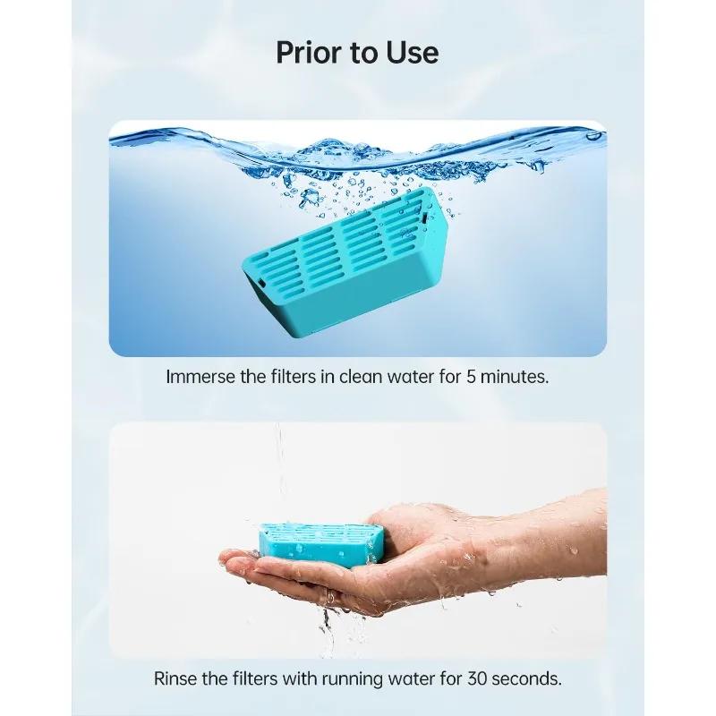 Replacement Filter for Battery Operated Cat Water Fountain, 3 Filters & 3 Pre-Filter Sponges Replacement Filters