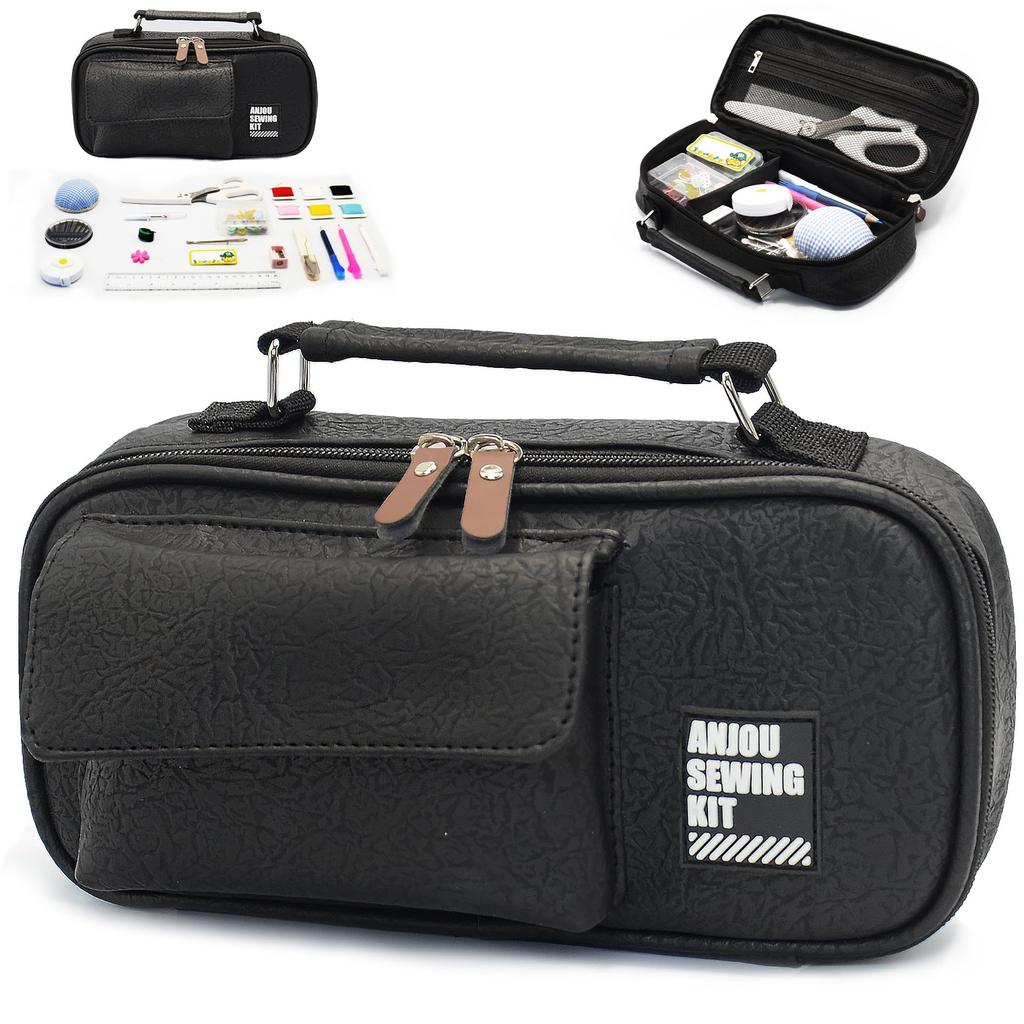 Sewing kit for elementary school boys and sewing kit with sewing tools for home and school PU portable and easy to carry girls, use, material,